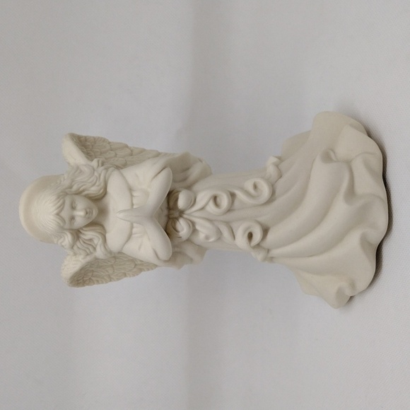 Vintage PartyLite Angel‎ of Light Bisque Taper Candle Holder Matte Ivory Finish - Picture 1 of 9